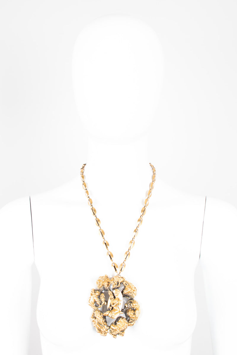 Tortolani Vintage Costume Brutalist Zodiac Pendant