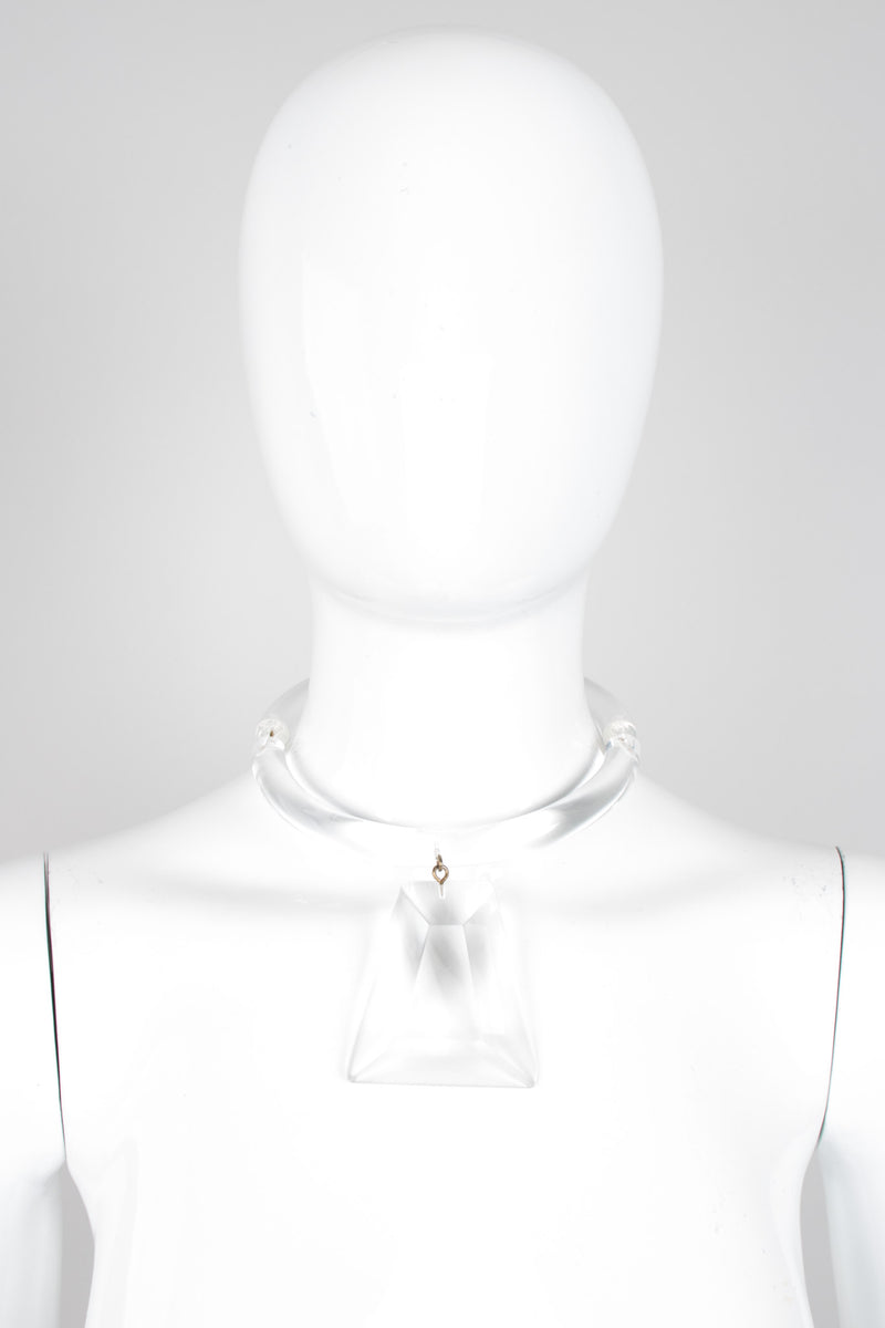 Judith Hendler Vintage Acrylic Lucite Prism Pendant Collar