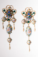 Cloisonne Faberge Jeweled Egg Chandelier Earrings