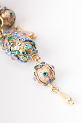 Cloisonne Faberge Jeweled Egg Chandelier Earrings