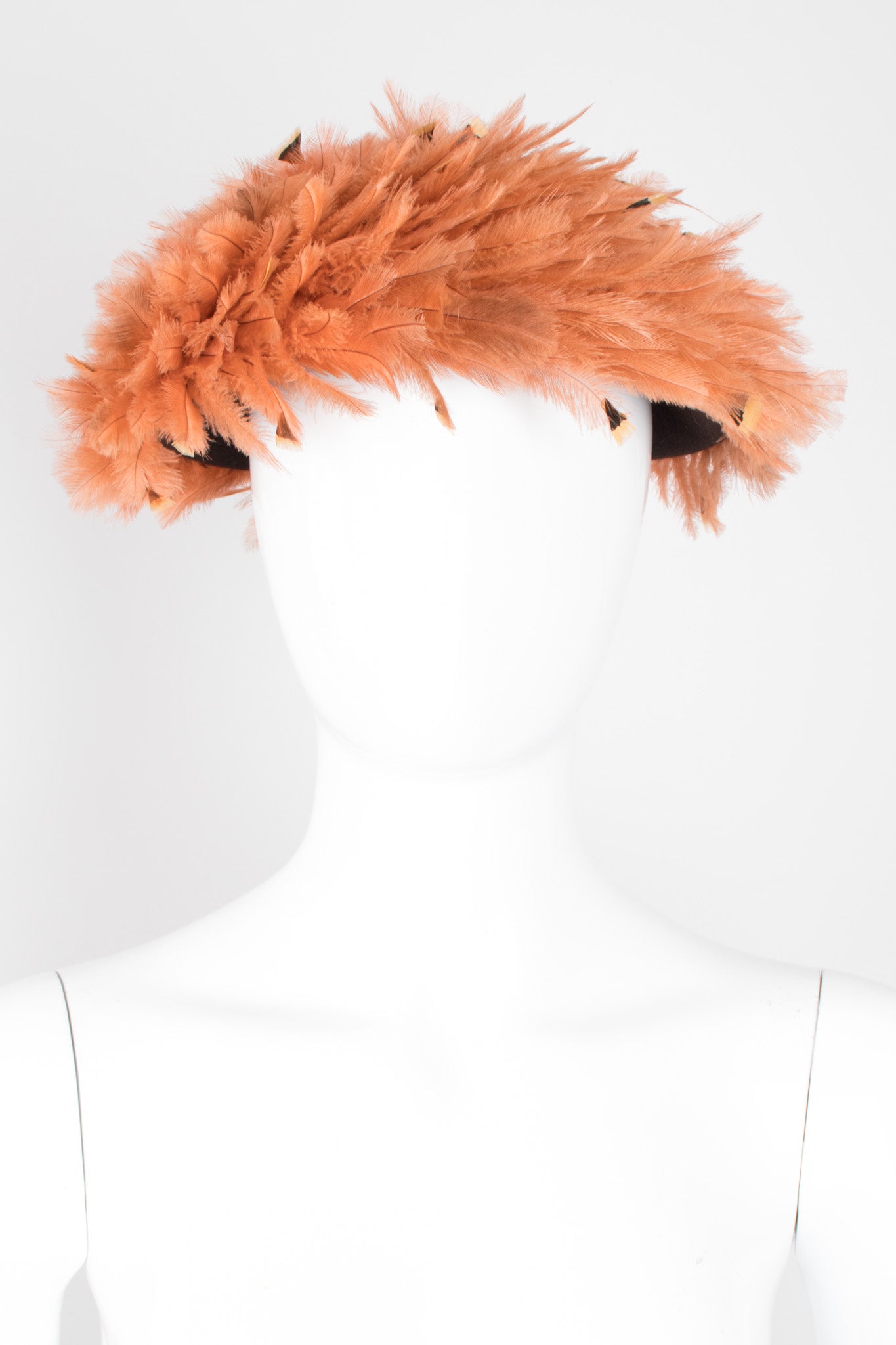 Deena Feather Mushroom Vintage Hat Fascinator Beret