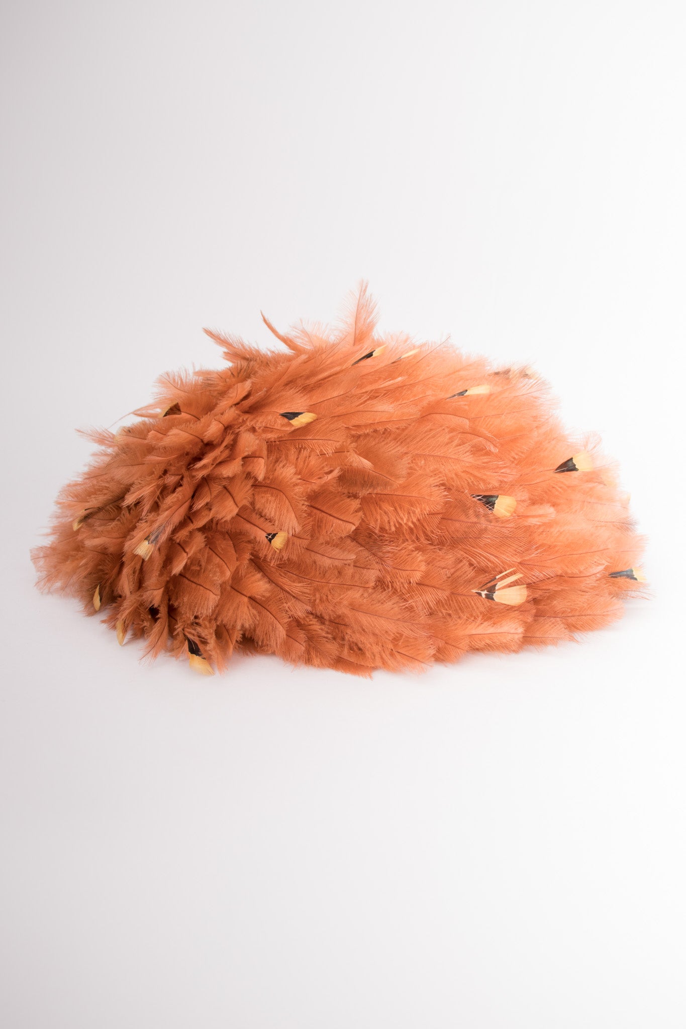 Deena Feather Mushroom Vintage Hat Fascinator Beret