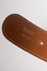 Gucci Vintage 80s Interlocking GG Buckle Leather Belt