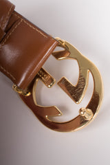 Gucci Vintage 80s Interlocking GG Buckle Leather Belt