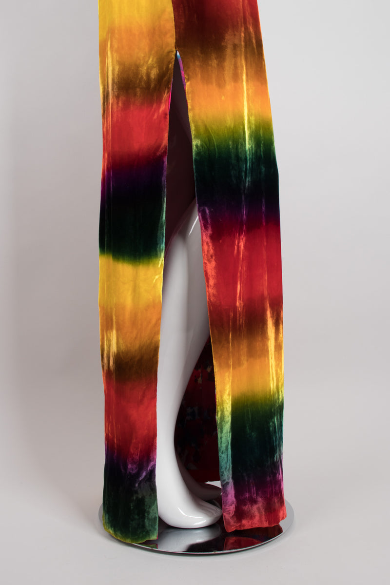 Recess Los Angeles Vintage Todd Oldham Velvet Rainbow Snow Cone Slip Dress