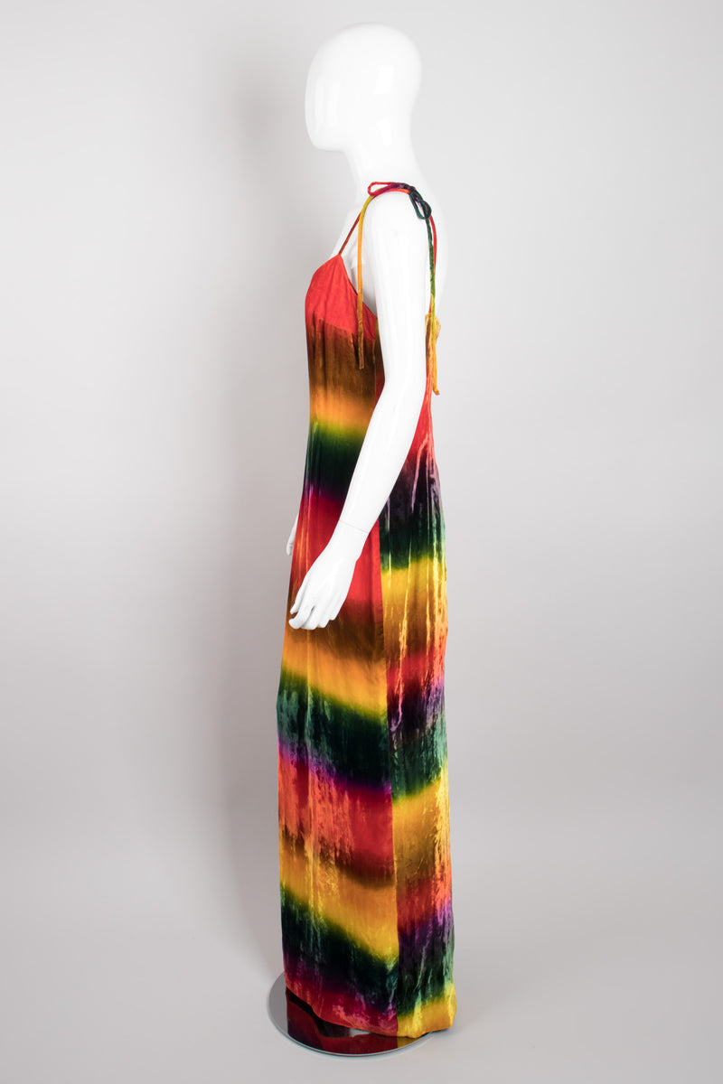 Recess Los Angeles Vintage Todd Oldham Velvet Rainbow Snow Cone Slip Dress