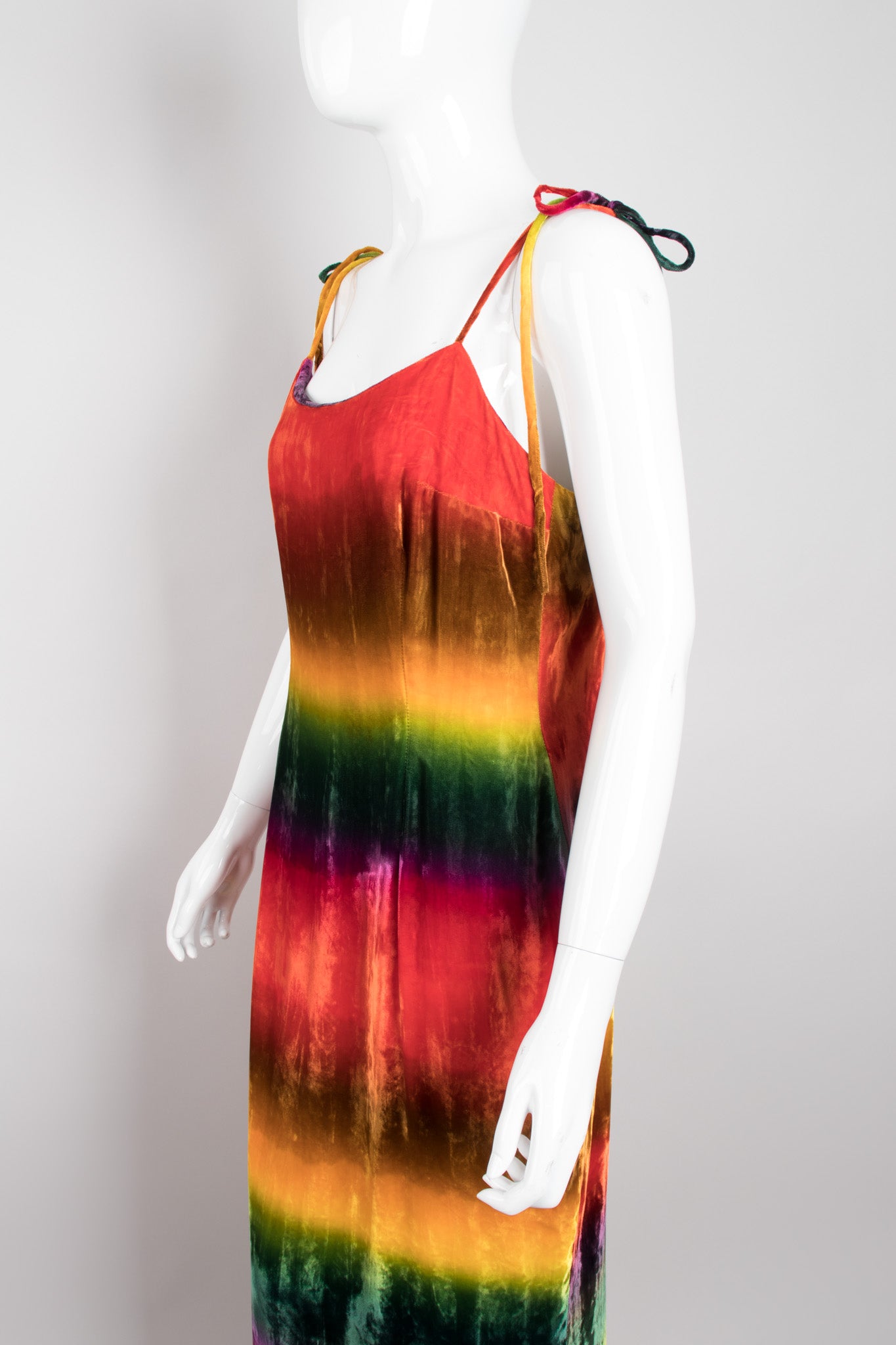 Recess Los Angeles Vintage Todd Oldham Velvet Rainbow Snow Cone Slip Dress