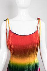 Recess Los Angeles Vintage Todd Oldham Velvet Rainbow Snow Cone Slip Dress