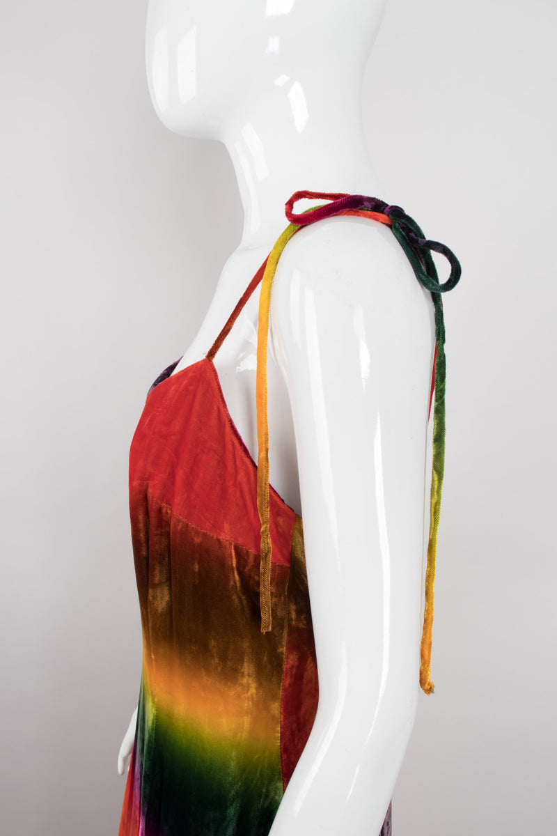 Recess Los Angeles Vintage Todd Oldham Velvet Rainbow Snow Cone Slip Dress