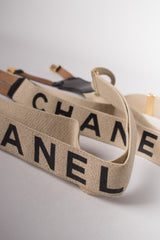 Chanel Vintage Rare Tan Logo Suspenders