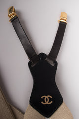 Chanel Vintage Rare Tan Logo Suspenders