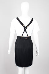 Chanel Vintage Rare Black Logo Suspenders