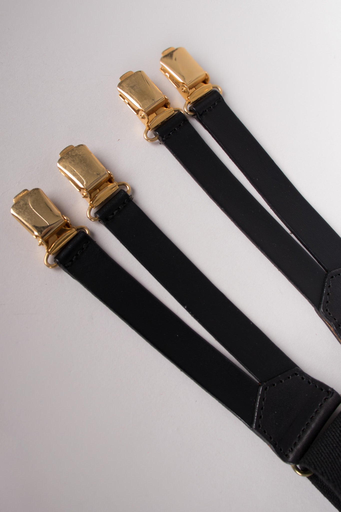 Chanel Vintage Rare Black Logo Suspenders