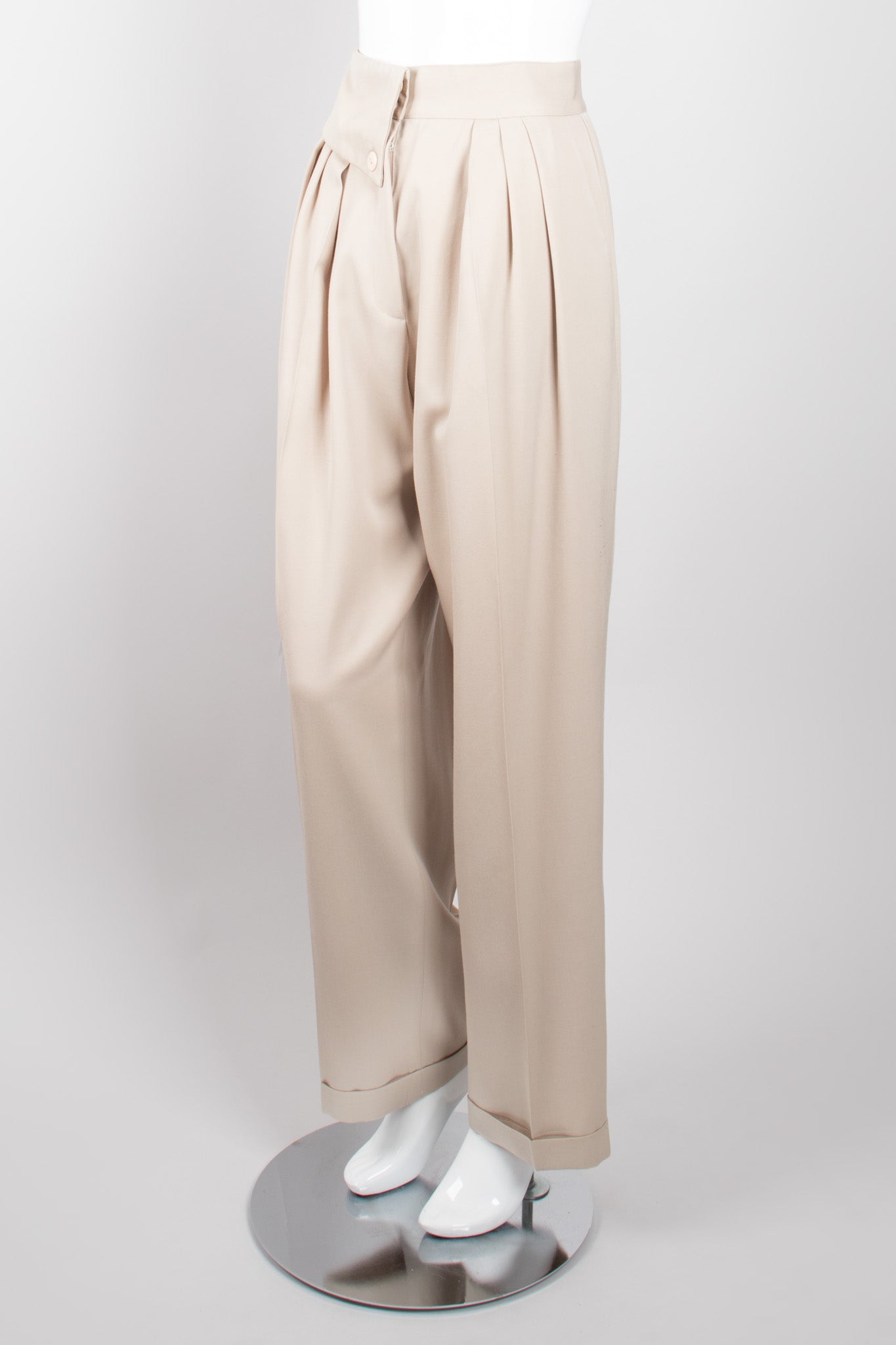 Eleanor Brenner Asymmetrical Fold Front High Waist Trouser