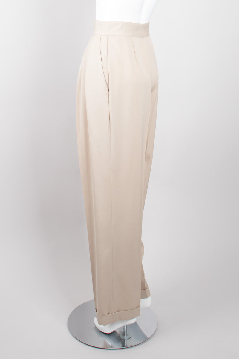 Eleanor Brenner Asymmetrical Fold Front High Waist Trouser