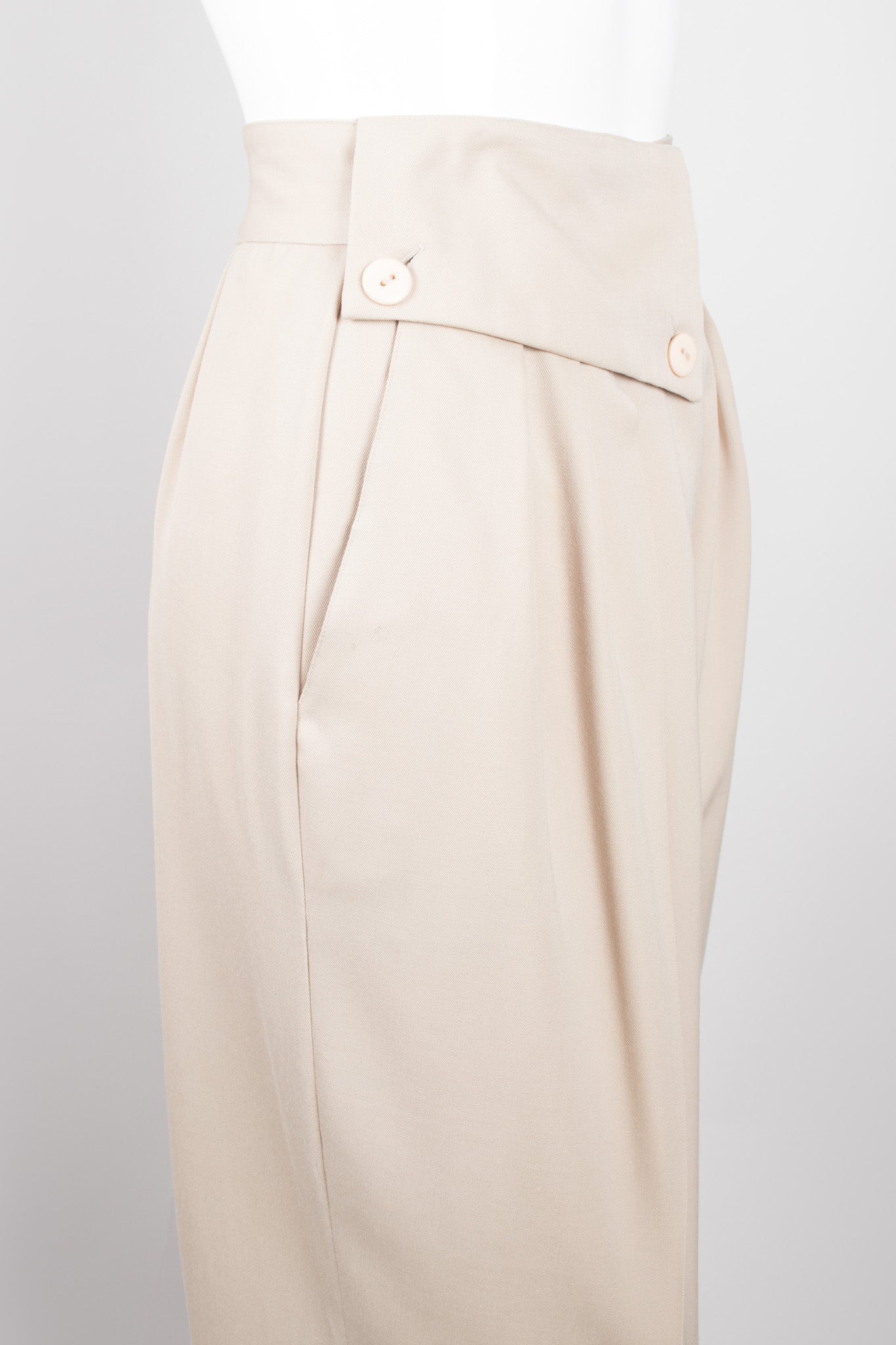 Eleanor Brenner Asymmetrical Fold Front High Waist Trouser