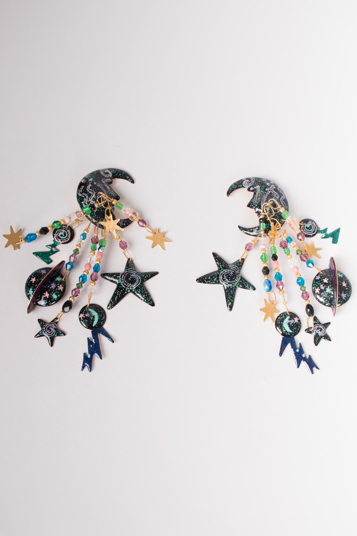 Lunch At The Ritz 1989 Celestial Galaxy Chandelier Earrings