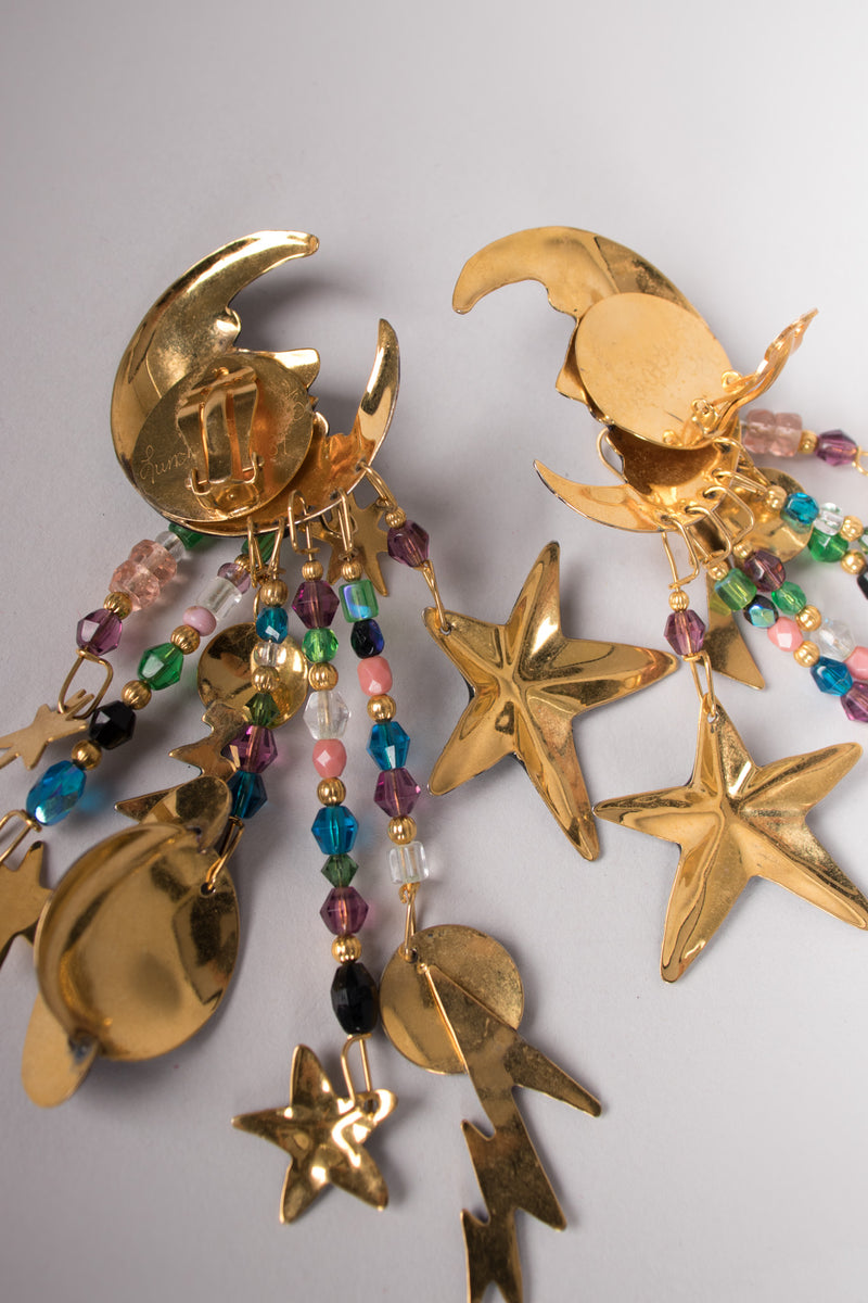 Lunch At The Ritz 1989 Celestial Galaxy Chandelier Earrings