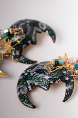 Lunch At The Ritz 1989 Celestial Galaxy Chandelier Earrings