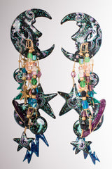 Lunch At The Ritz 1989 Celestial Galaxy Chandelier Earrings