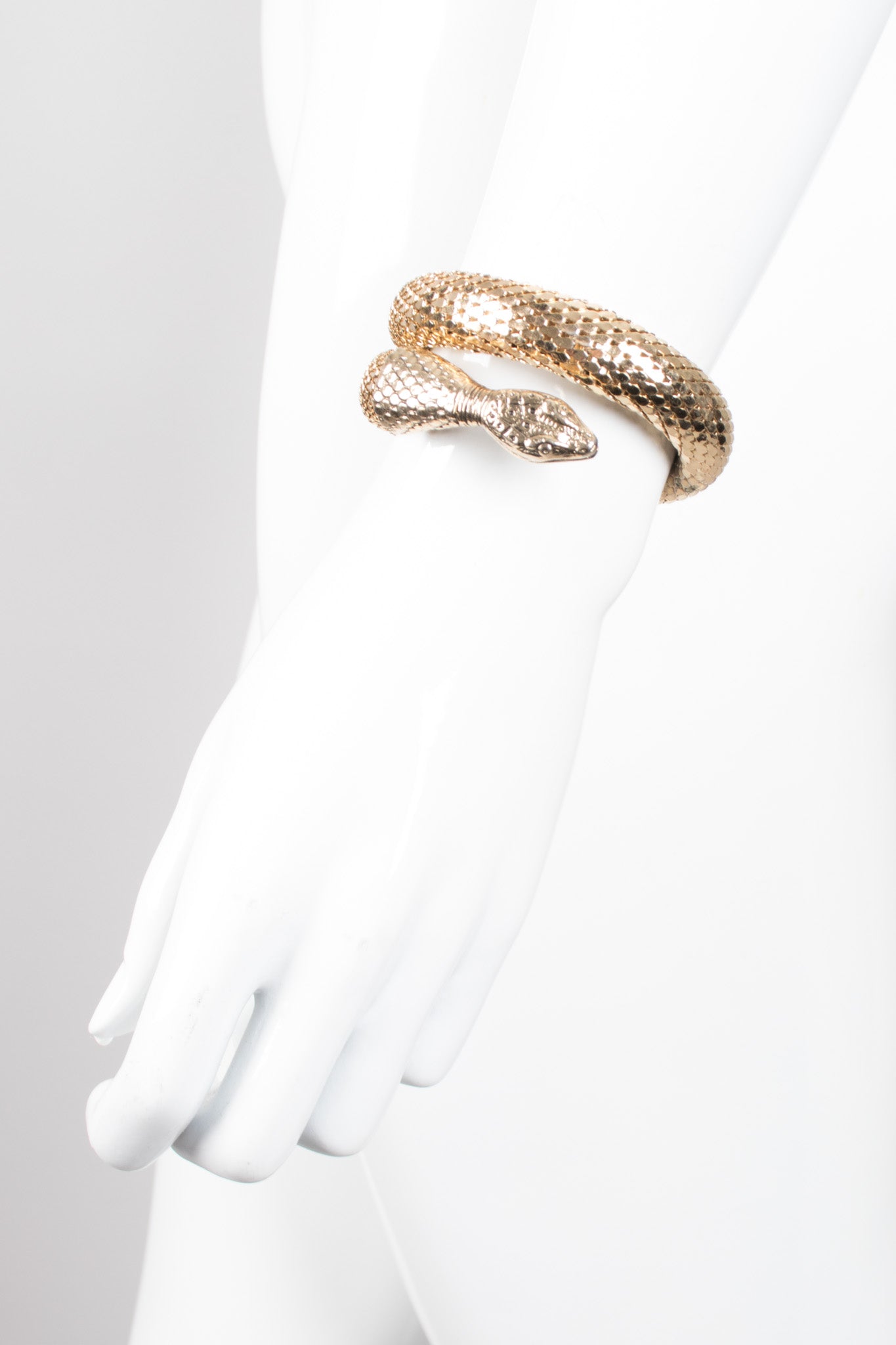 Whiting & Davis Single Coil Gold Snake Wrap Bracelet