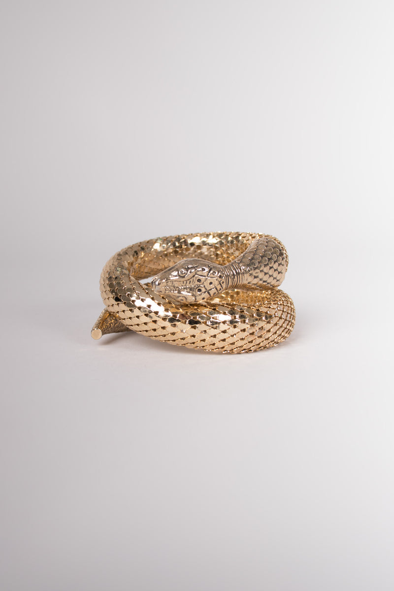 Whiting & Davis Single Coil Gold Snake Wrap Bracelet