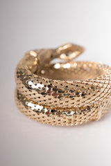 Whiting & Davis Single Coil Gold Snake Wrap Bracelet