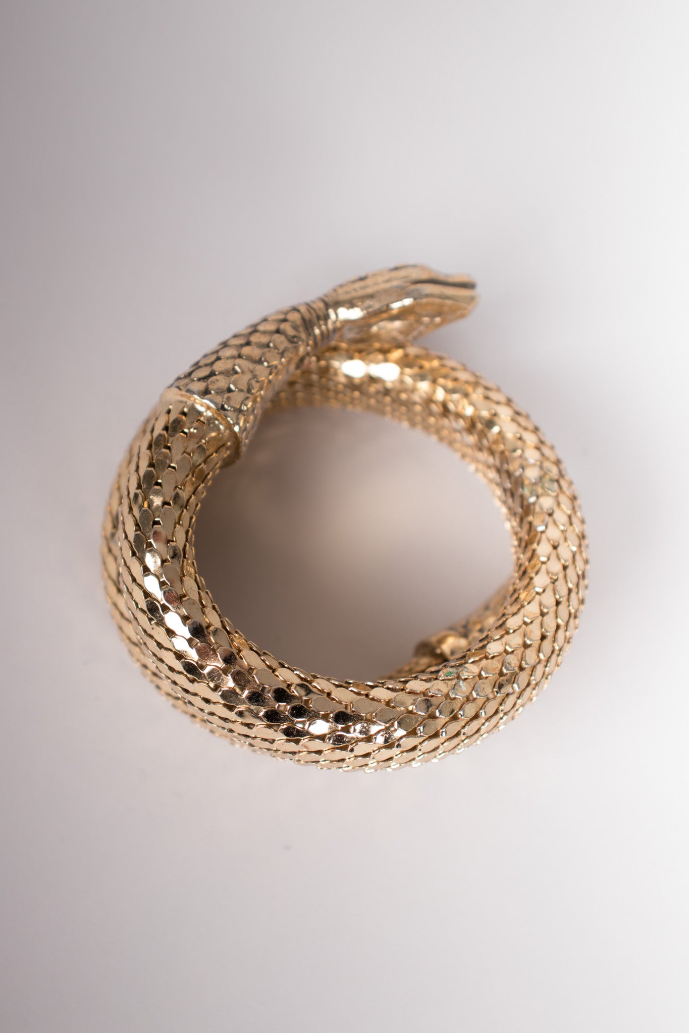 Whiting & Davis Single Coil Gold Snake Wrap Bracelet