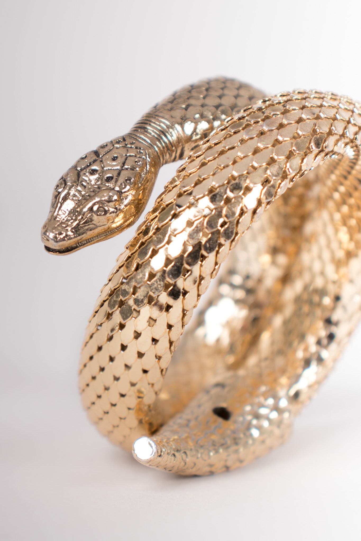 Whiting & Davis Single Coil Gold Snake Wrap Bracelet