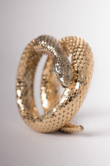 Whiting & Davis Single Coil Gold Snake Wrap Bracelet