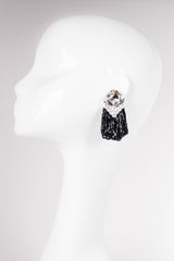 Vintage Bead Fringe Loop Crystal Earring