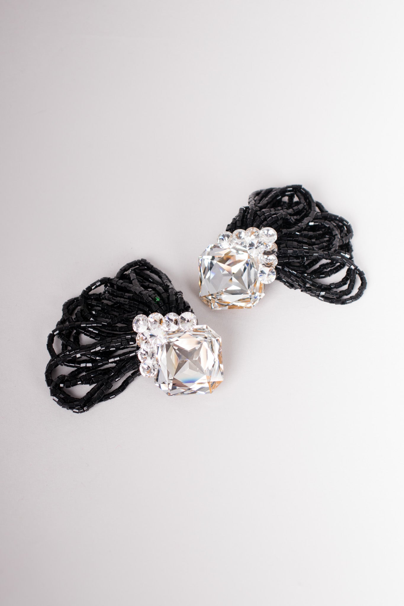 Vintage Bead Fringe Loop Crystal Earring