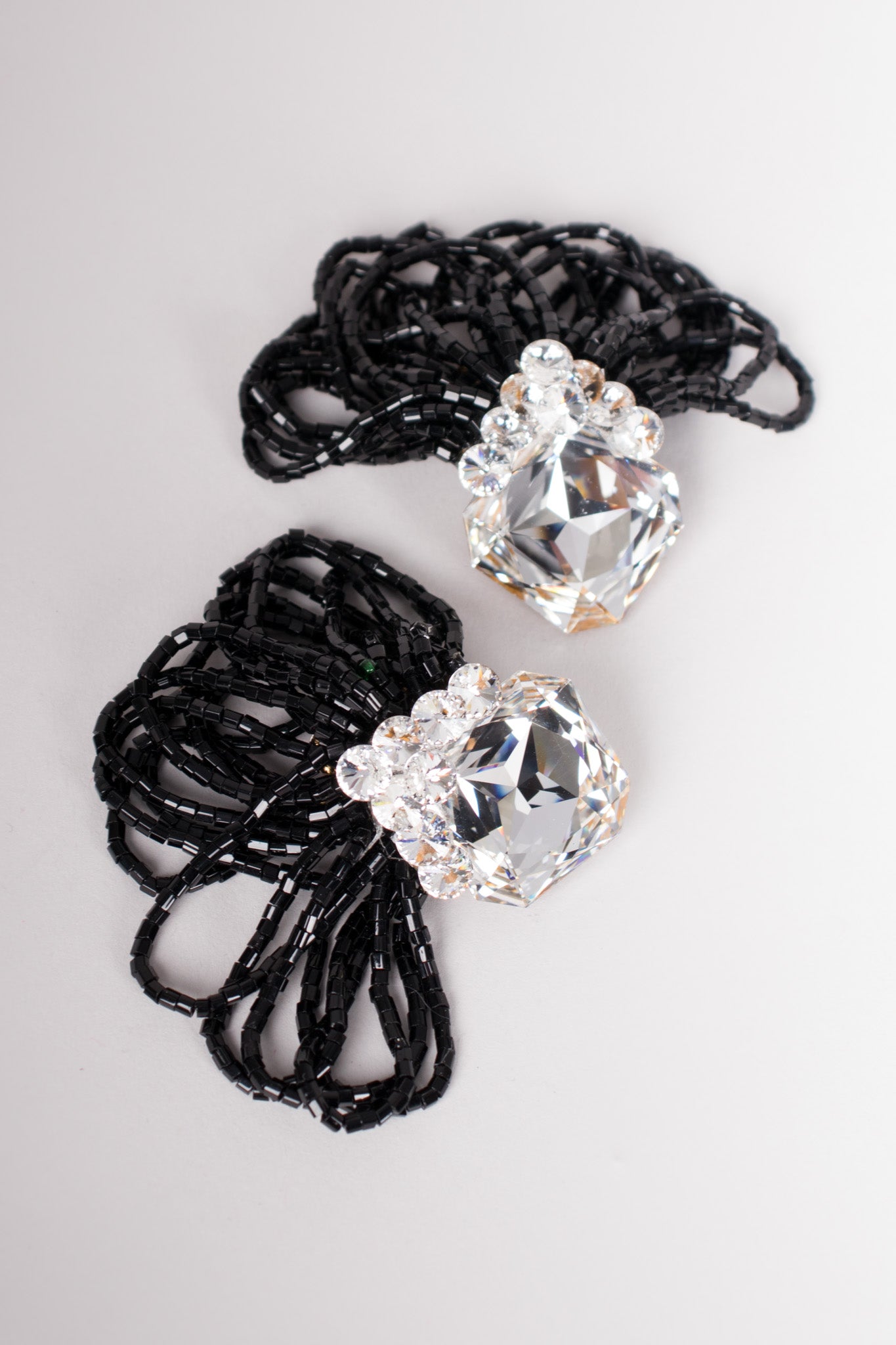 Vintage Bead Fringe Loop Crystal Earring