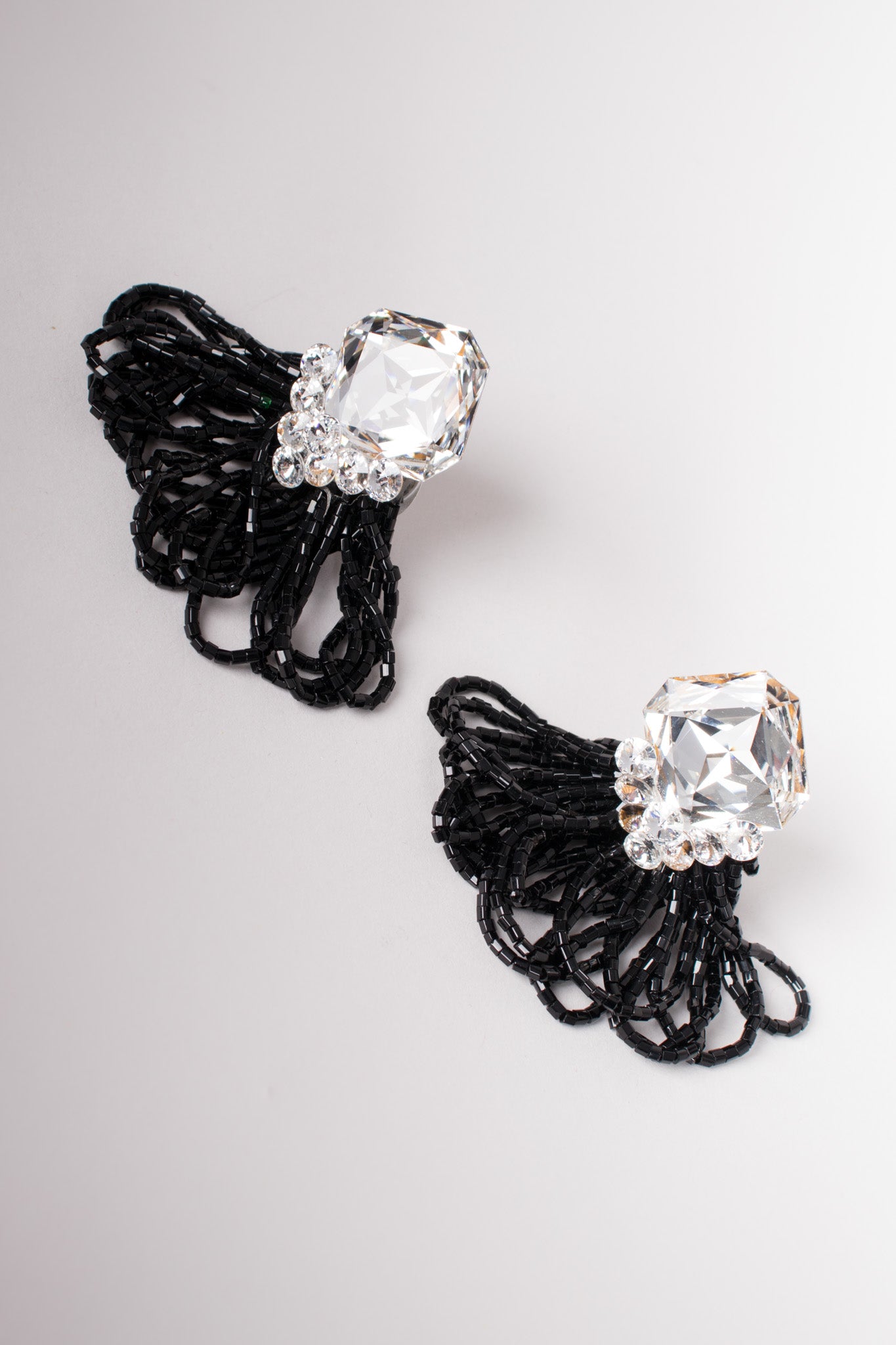 Vintage Bead Fringe Loop Crystal Earring