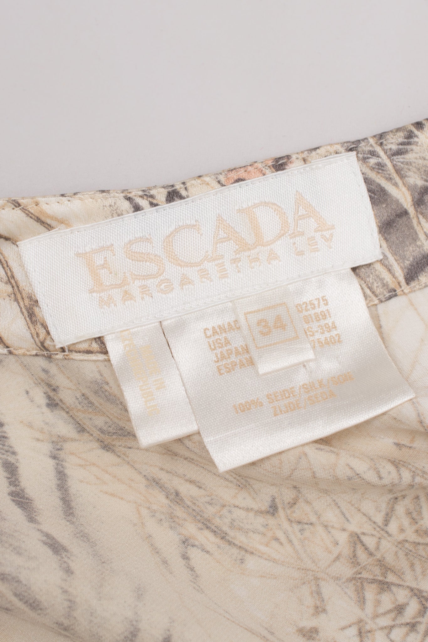 Escada White Tiger Silk Short Sleeve Tee