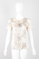 Escada White Tiger Silk Short Sleeve Tee