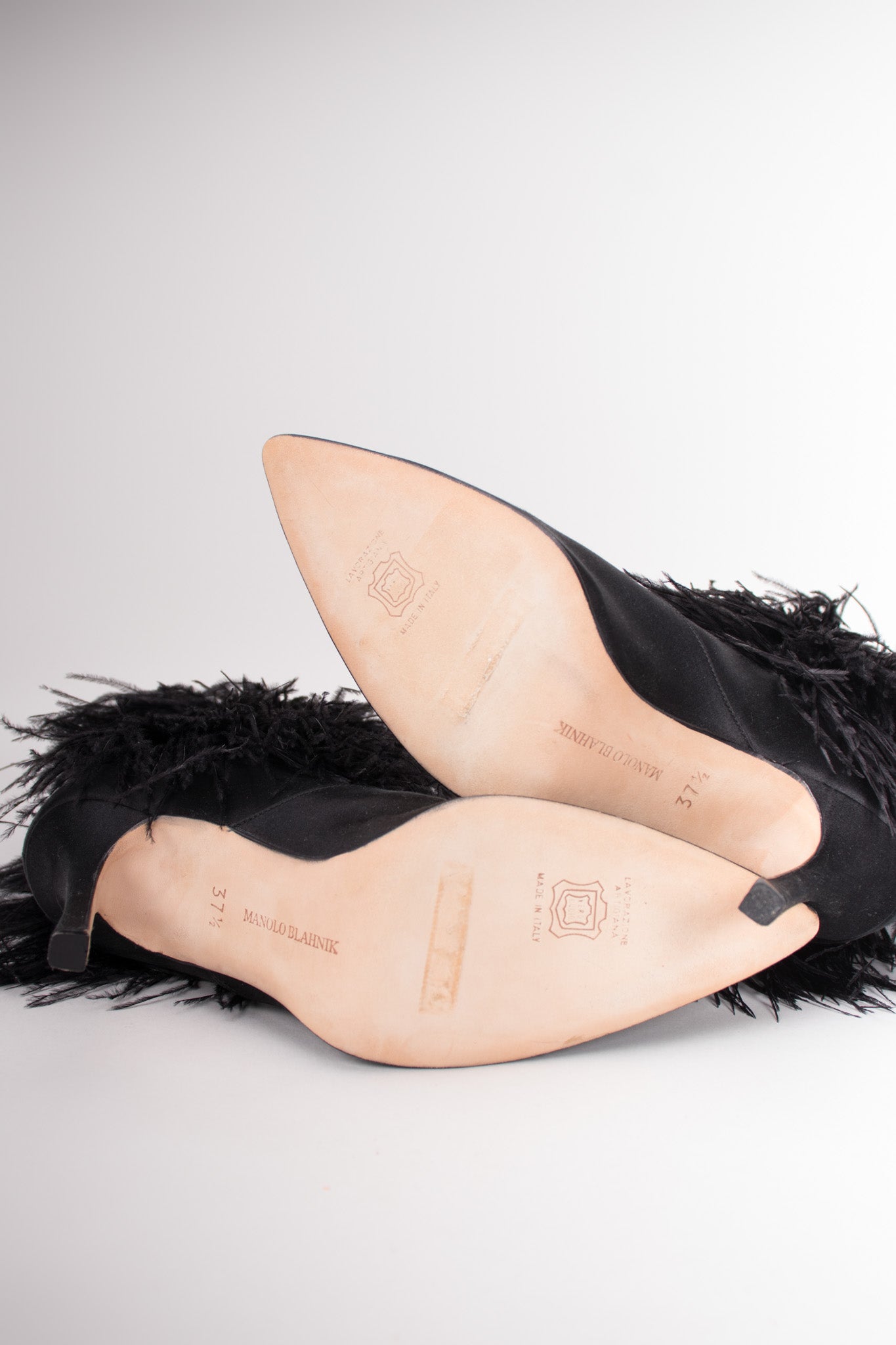 Manolo Blahnik Rockerstar Ostrich Feather Boots