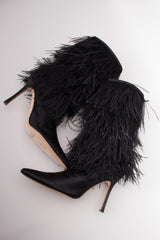 Manolo Blahnik Rockerstar Ostrich Feather Boots