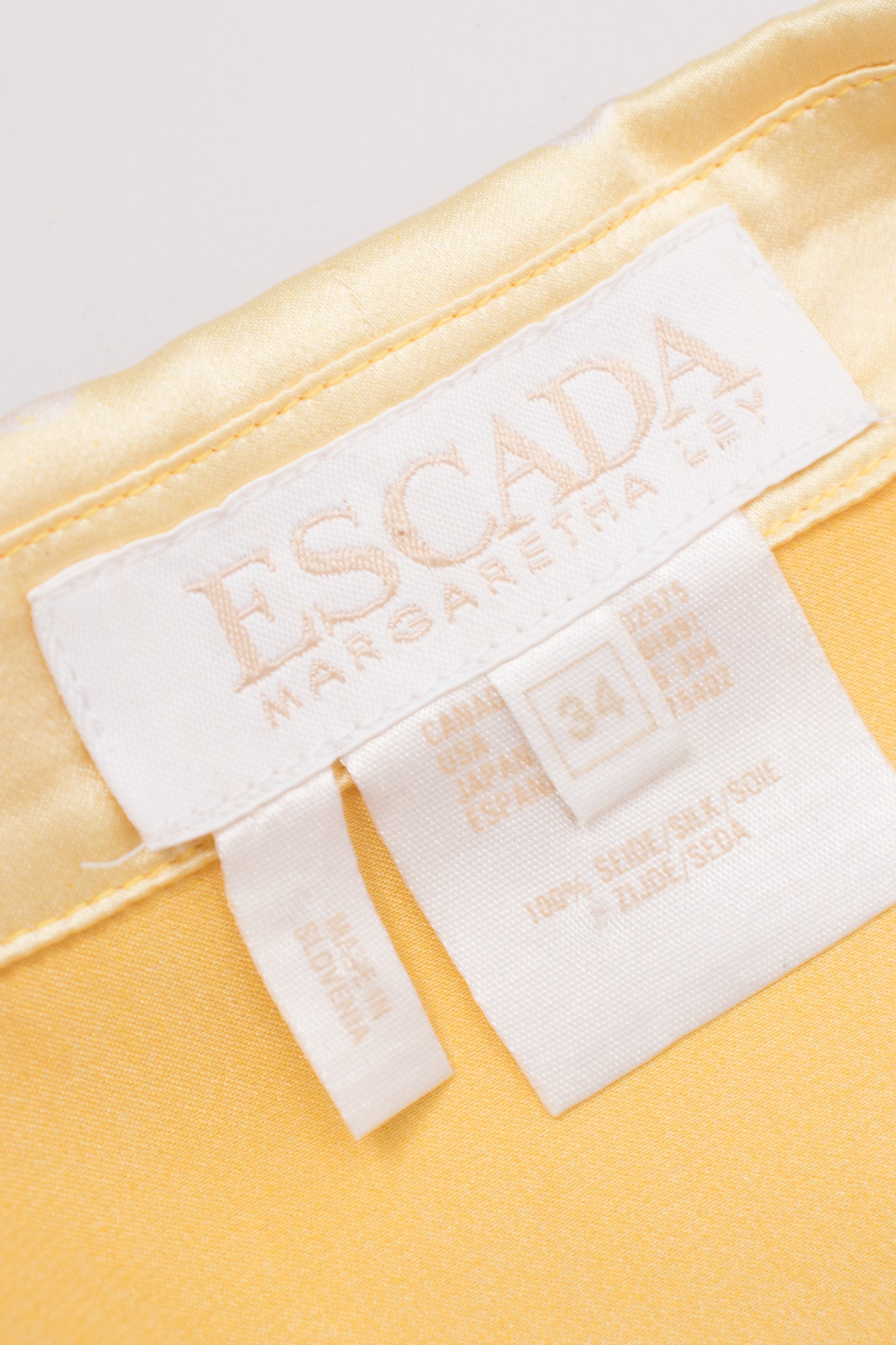 Escada Tahiti Tiare Pineapple Silk Satin Souvenir Pajama Shirt