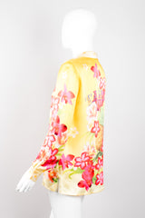 Escada Tahiti Tiare Pineapple Silk Satin Souvenir Pajama Shirt