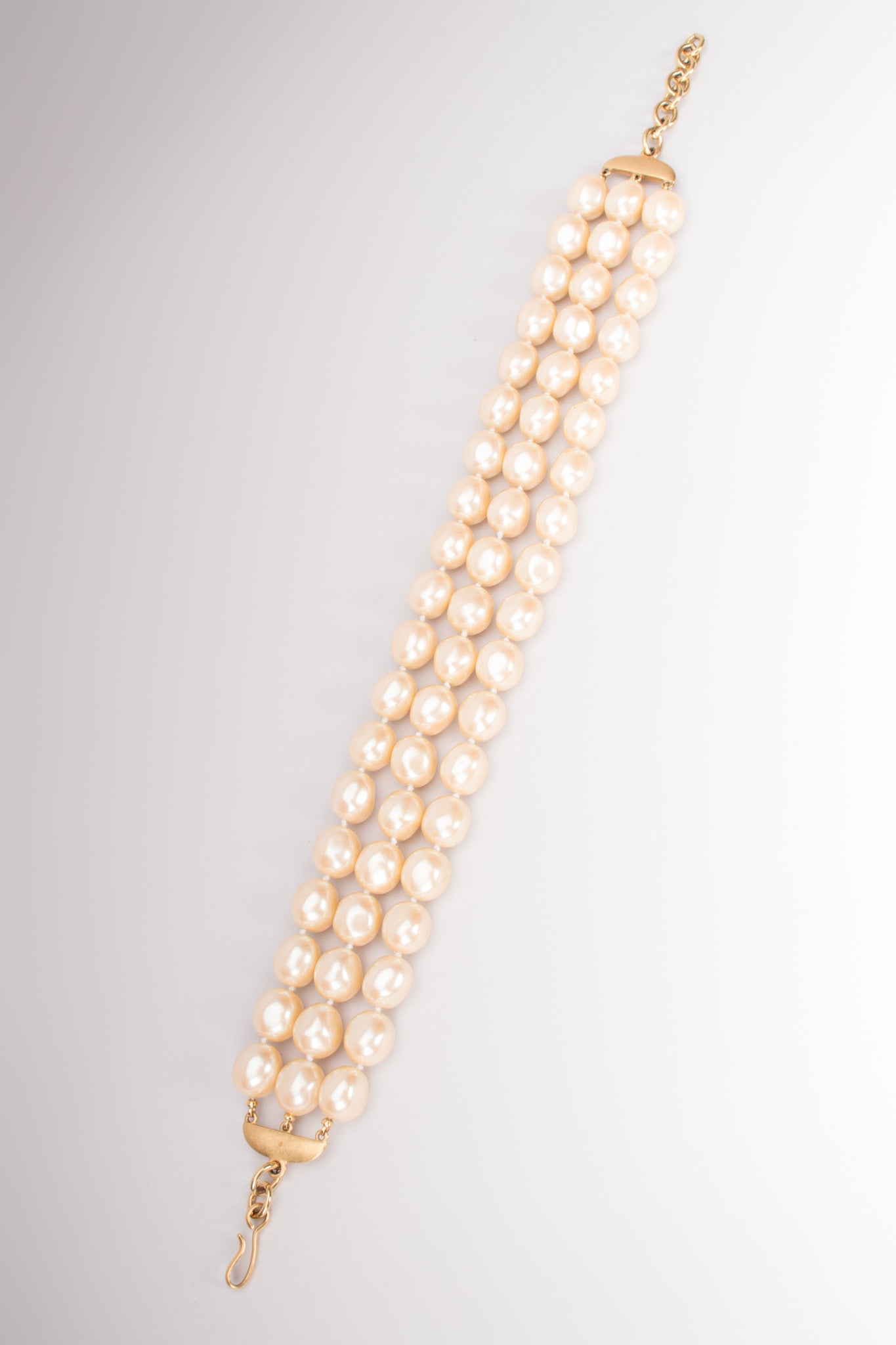 Monet Triple Strand Pearl Choker Necklace