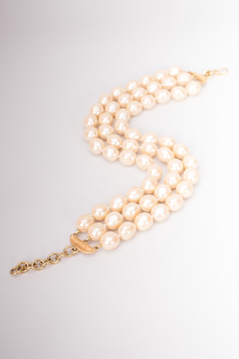 Monet Triple Strand Pearl Choker Necklace