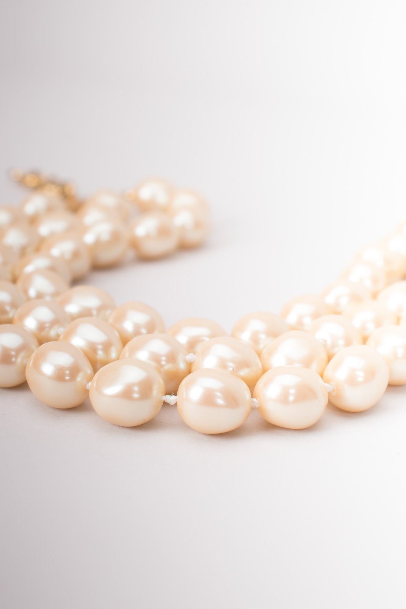 Monet Triple Strand Pearl Choker Necklace