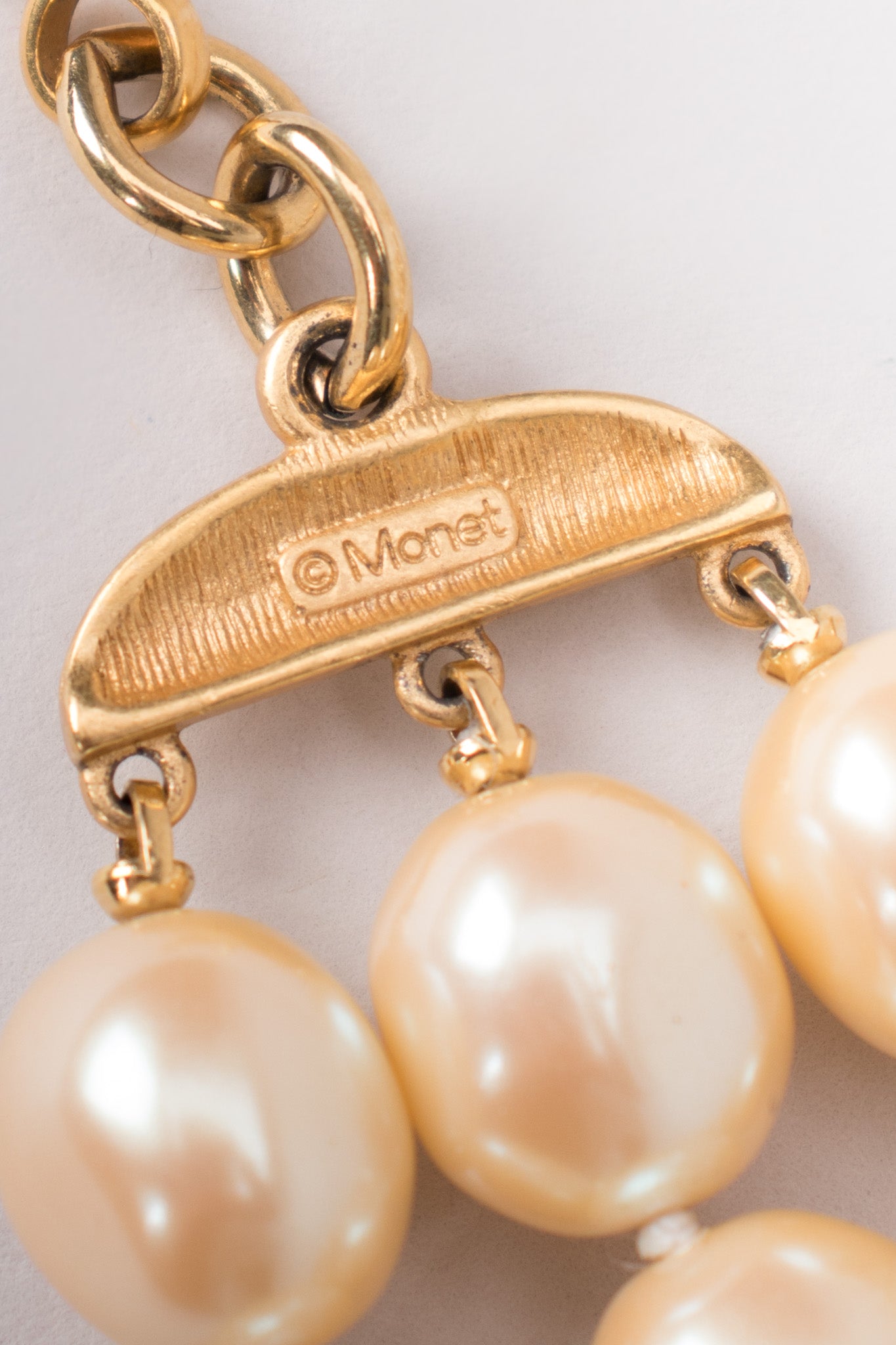 Monet Triple Strand Pearl Choker Necklace