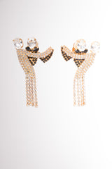 Rhinestone Dancing Couple Mr Mrs Wedding Bridal Earrings