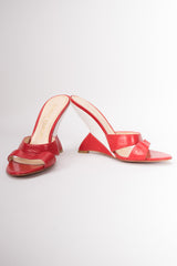 Charles Jourdan Vintage Retro Tailfin Wedge Slide Sandals