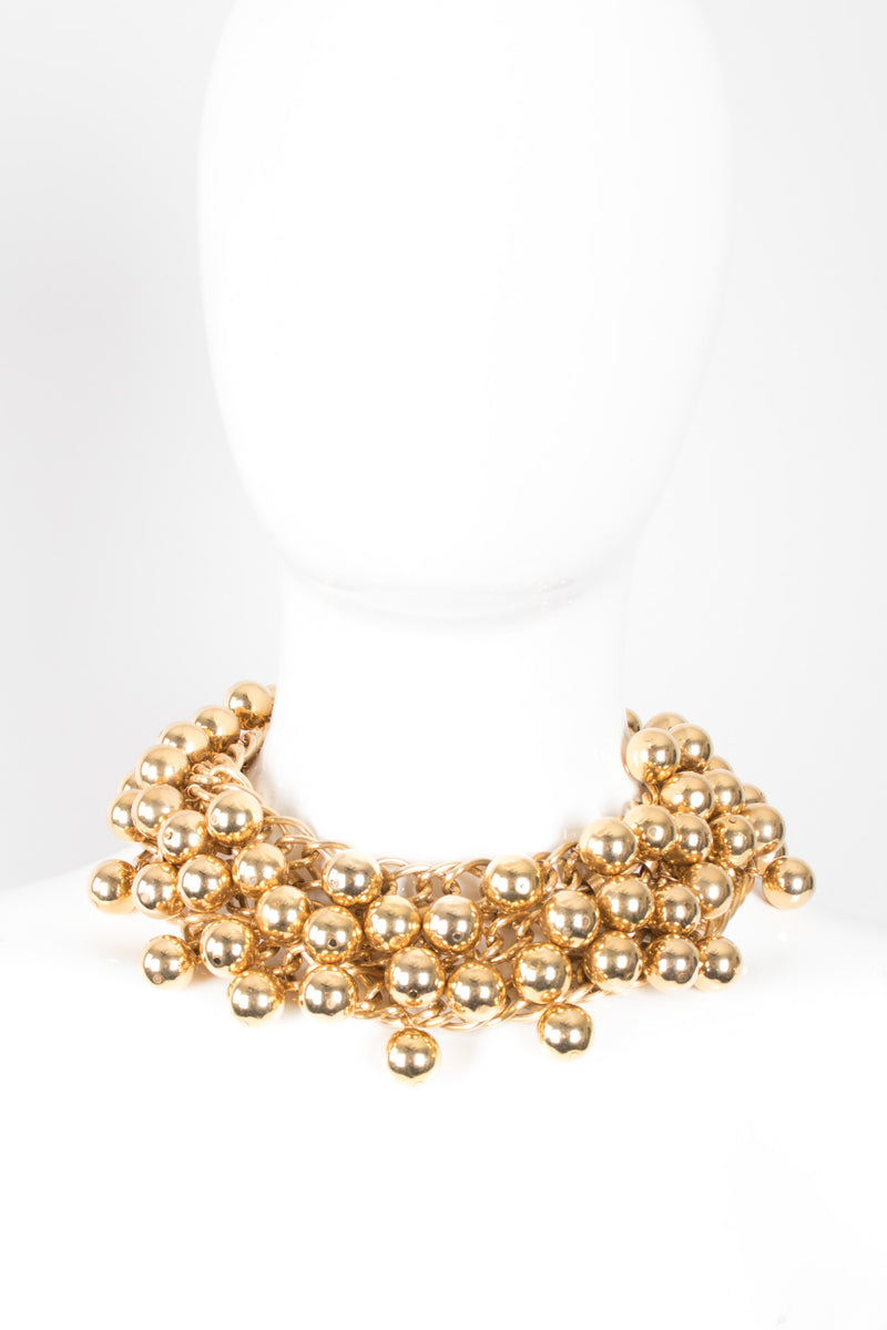 Prince Kamy Yar Shiny Gold Ball Collar Necklace