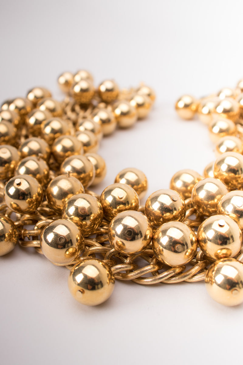 Prince Kamy Yar Shiny Gold Ball Collar Necklace