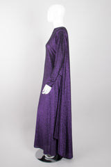 Giorgio Sant'Angelo Purple Reign Metallic Lamé Cape Dress