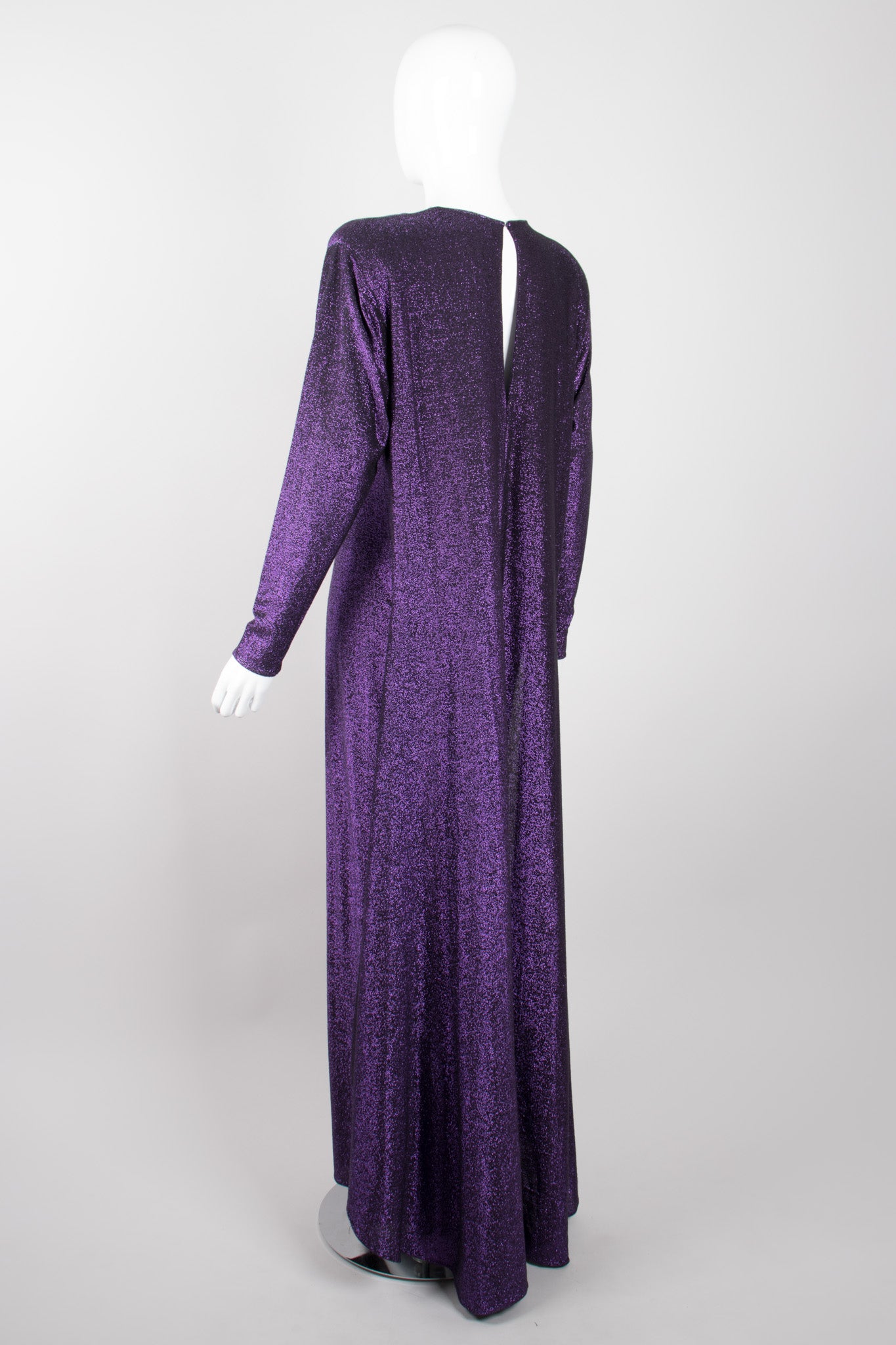 Giorgio Sant'Angelo Purple Reign Metallic Lamé Cape Dress